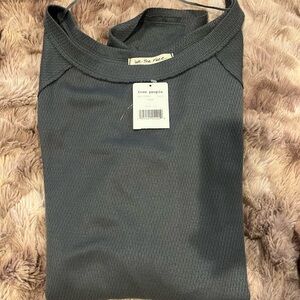 NWT Free People Gray Thermal Top
